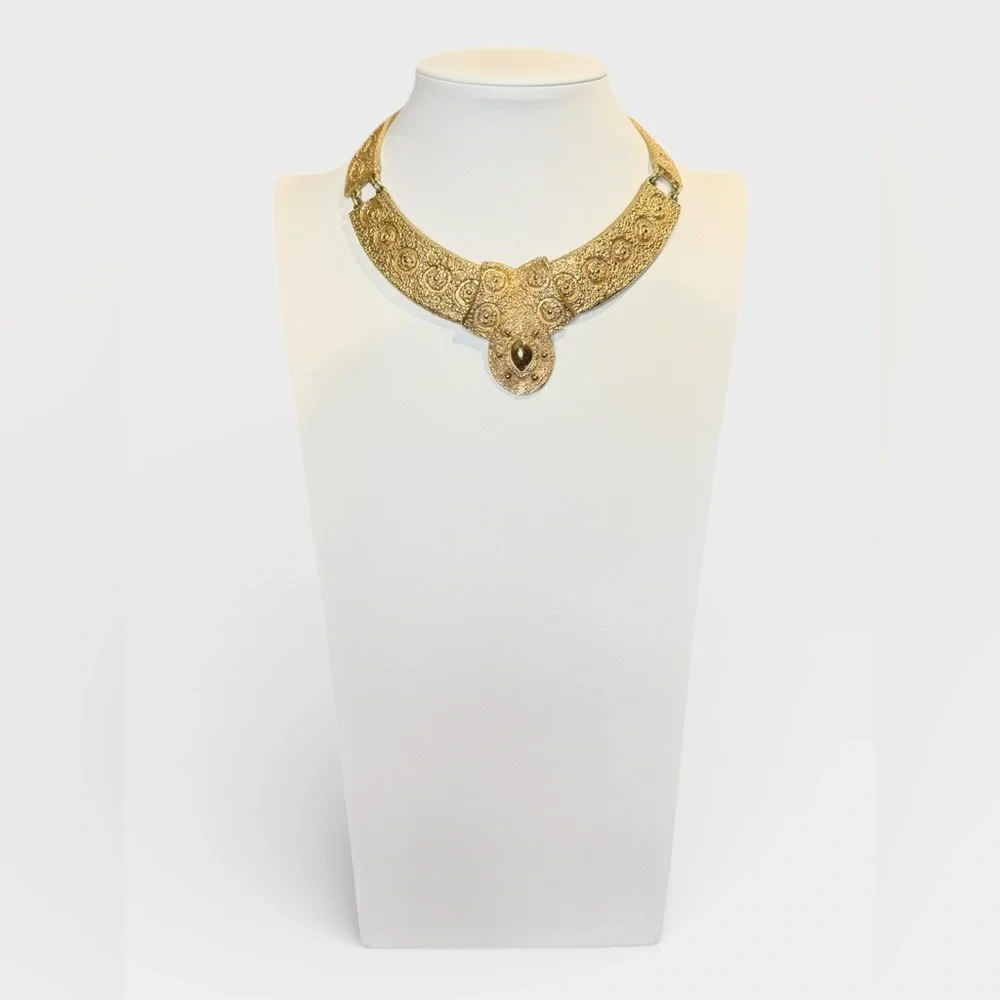 NAPIER 1971 Egyptian Collection Bib Necklace, BOOK PIECE